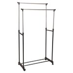Storage solutions Porte-vêtements double cintres roues réglables