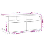vidaXL Table basse avec lumières LED sonoma gris 90x49x40 cm