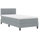 vidaXL Lit à ressorts avec tête de lit Gris clair 90 x 200 cm tissu