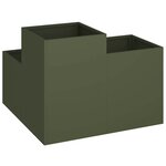 vidaXL Cache-pot de jardin Vert olive 80 x 80 x 60 cm Acier