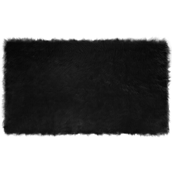 vidaXL Tapis en fausse Tafalla Noir 100 x 200 cm Polyester