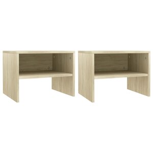 vidaXL Tables de chevet 2 Pièces Chêne sonoma 40x30x30 cm Bois ingénierie