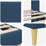 vidaXL Cadre de lit avec tête de lit Bleu 80 x 200 cm Tissu