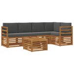 vidaXL Ensemble de canapés d'extérieur 6 pc Naturel et Anthracite