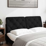 vidaXL Coussin de tête de lit noir 120 cm tissu