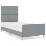 Lit vidaXL Gris clair 90x200 cm Tissu