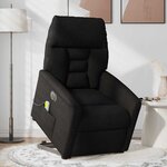 vidaXL Fauteuil inclinable de massage électrique Noir Tissu