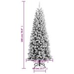 vidaXL Sapin de Noël artificiel avec neige floquée 180 cm PVC et PE