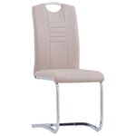 vidaXL Chaises à manger cantilever lot de 2 cappuccino similicuir