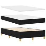 vidaXL Lit à ressorts avec matelas noir petit double en tissu