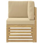 vidaXL Canapé d'angle extérieur Bois d'Acacia Massif Blanc