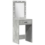 Ensemble de coiffeuse 2 pièces avec éclairage LED en bois d'ingénierie gris béton