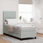 Lit cadre de vieXL avec matelas gris clair 80x200 cm en velours