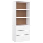 vidaXL Bibliothèque et tiroirs ALTA blanc 60x35x142 cm bois massif pin