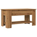 vidaXL Table basse chêne artisanal 101x49x52 cm bois d'ingénierie