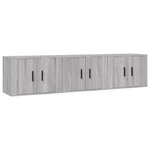 vidaXL Meubles TV muraux 3 Pièces sonoma gris 57x34 5x40 cm