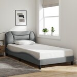 vidaXL Cadre de lit avec LED sans matelas gris clair 100x200 cm tissu