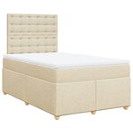 vidaXL Sommier à lattes de lit avec matelas crème 120x190 cm tissu