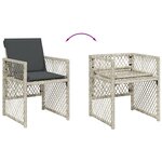 vidaXL Ensemble à manger de jardin et coussins 9 Pièces gris clair rotin