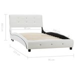 vidaXL Cadre de lit sans matelas blanc similicuir 90x200 cm