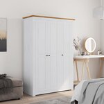 vidaXL Garde-robe 3 portes Blanc 118x50x171 5cm Pin Assortiment Panama