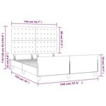 vidaXL Cadre de lit avec tête de lit Taupe 140x190 cm Tissu