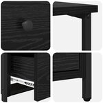 vidaXL Cabinet de chevet avec tiroir 2 Pièces Chêne noir 30 x 60 x 60 cm