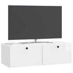 vidaXL Meuble TV mural 98 x 41 x 30 cm Blanc brillant