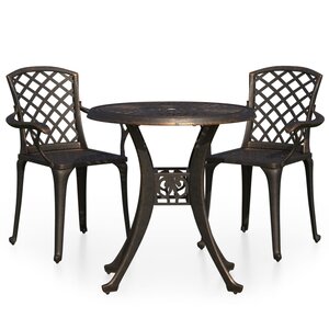 Ensemble de bistro jardin meuble extérieur terrasse 3 pièces aluminium coulé bronze 02_0013507