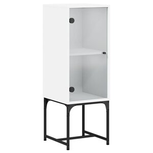 vidaXL Armoire latérale avec porte en verre blanc 35x37x100 cm