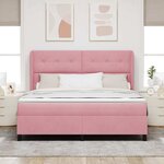 vidaXL Lit à ressorts avec matelas Rose 200 x 180 cm Velours