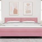 vidaXL Tête de lit avec tête de lit Rose 180 cm Velours