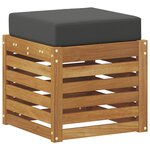 vidaXL Banc de jardin avec coussin 2 Pièce Naturel et Anthracite