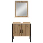 vidaXL Ensemble de mobilier de salle de bain avec porte 4 Pièces Marron