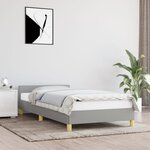 vidaXL Cadre de lit avec tête de lit Gris clair 90x200 cm Tissu
