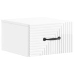 vidaXL Cabinet de chevet mural 2 Pièces Blanc brillant 34 5 x 33 x 20 cm