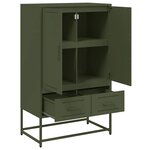 vidaXL Buffet haut vert olive 68x39 x111 5 cm acier