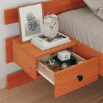 vidaXL Cadre de lit avec tête de lit Brun cire 100 x 200 cm Pin massif