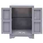 vidaXL Table de chevet Gris 38x28x52 cm Bois de Paulownia