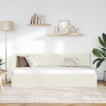 vidaXL Cadre de lit d'angle avec tête de lit Crème 80 x 200 cm Velours