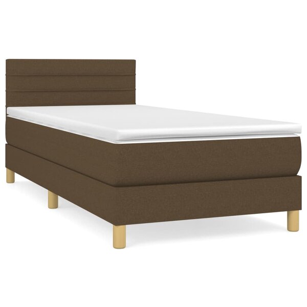 vidaXL Sommier à lattes de lit avec matelas Marron foncé 90x200 cm