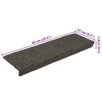 vidaXL Tapis d'escalier autocollants 30 pièces 65 x 21 x 4 cm Anthracite Bord rectangulaire