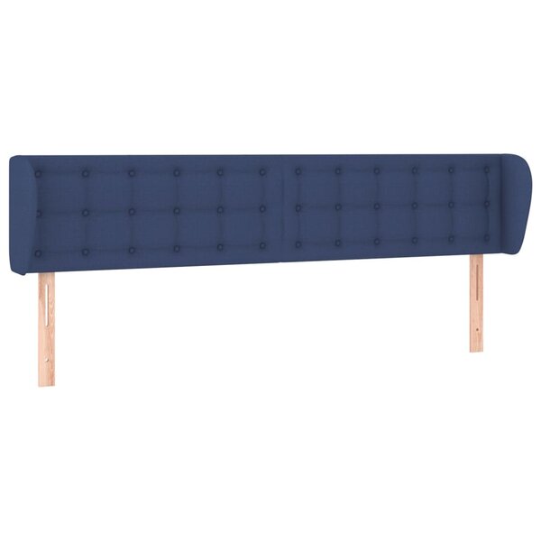 vidaXL Tête de lit avec oreilles Bleu 163x23x78/88 cm Tissu