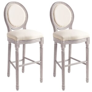 vidaXL Tabourets de bar lot de 2 blanc lin