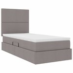 vidaXL Lit avec rangement et matelas Taupe 90 x 190 cm Polyester