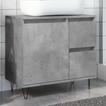 vidaXL Armoire de lavabo de salle de bain gris béton 65x33x60 cm