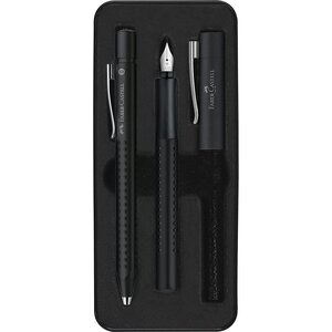 Kit d'instruments d'écriture GRIP 2011 Plume + Bille Noir FABER-CASTELL
