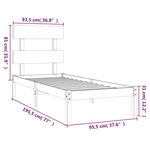 vidaXL Cadre de lit sans matelas 90x190 cm bois massif