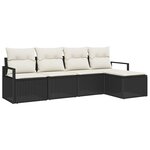 vidaXL Ensemble de canapé de jardin avec coussin 5 Pièces Noir  Crème
