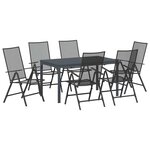 vidaXL Ensemble de salle à manger pour jardin 7 Pièces Anthracite Acier